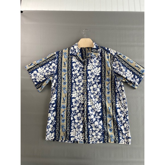 Aloha Republic Other - Vintage Aloha Republic Hawaii Men's XXL Blue Hibiscus Pineapple Cotton Shirt